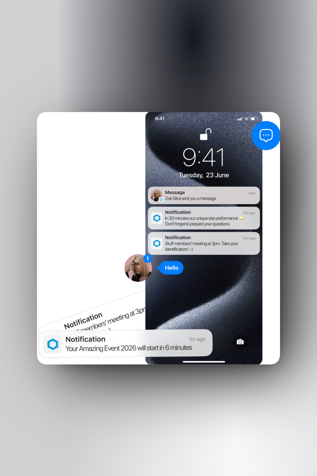 Push notifications to event participants