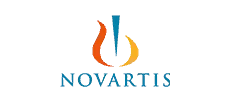 Novartis logo with colorful graphic elements above the name.