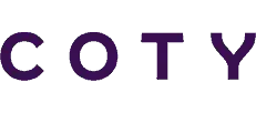 Black text COTY on a transparent background.