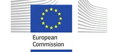 European Union flag with twelve yellow stars on a blue background and the text European Commission.