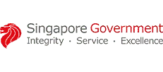 Singapore government logo with the inscription Integrity, Service, Excellence.